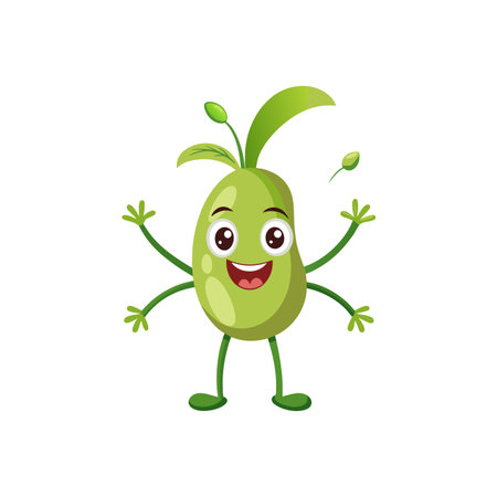 Playful Cartoon Bean Sprout Characterのイラスト素材