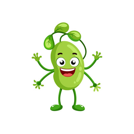 Playful Cartoon Bean Sprout Characterのイラスト素材