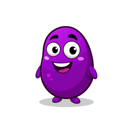 Whimsical Cartoon Purple Potato Characterのイラスト素材