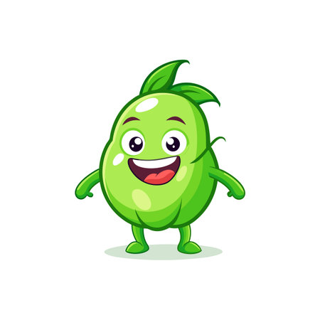 Charming Cartoon Snow Pea Characterのイラスト素材