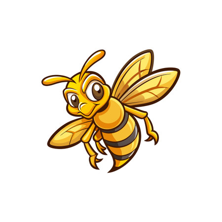 Energetic Cartoon Gold Hornet Characterのイラスト素材