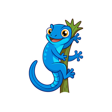 Playful Cartoon Electric Blue Lizardのイラスト素材