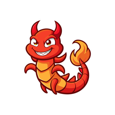 Fierce Cartoon Fiery Red Scorpionのイラスト素材
