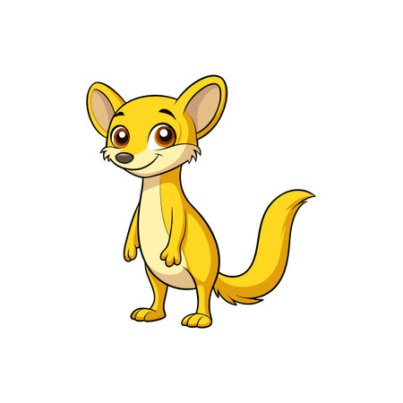 Playful Cartoon Lemon Yellow Mongooseのイラスト素材