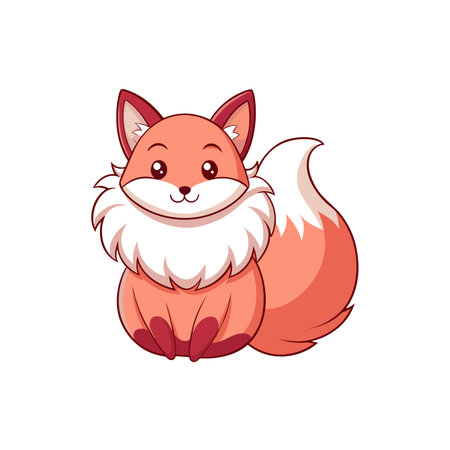 Playful Cartoon Coral Pink Foxのイラスト素材
