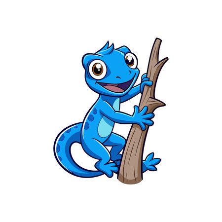Playful Cartoon Electric Blue Lizardのイラスト素材