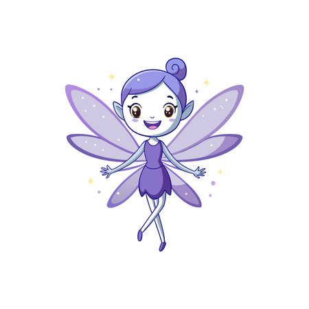 Charming Cartoon Lavender Fairyのイラスト素材