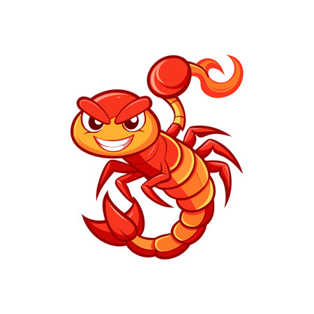 Fierce Cartoon Fiery Red Scorpionのイラスト素材