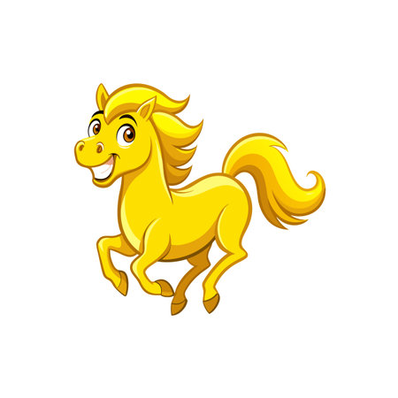Charming Cartoon Lemon Yellow Horseのイラスト素材