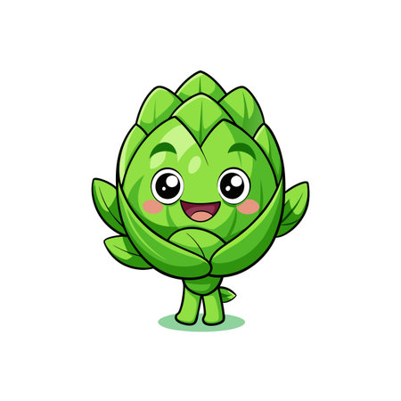 Charming Artichoke Cartoon Character Designのイラスト素材