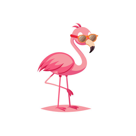 Cute Pink Flamingo Cartoon Designのイラスト素材