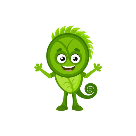 Cute Fiddlehead Fern Cartoon Character Illustrationのイラスト素材