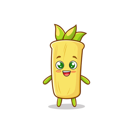 Charming Bamboo Shoot Cartoon Character Designのイラスト素材