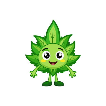 Playful Nettle Cartoon Characterのイラスト素材