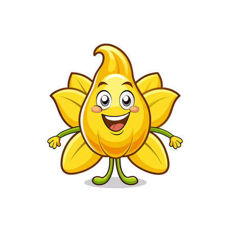 Charming Butternut Squash Blossom Cartoon Characterのイラスト素材