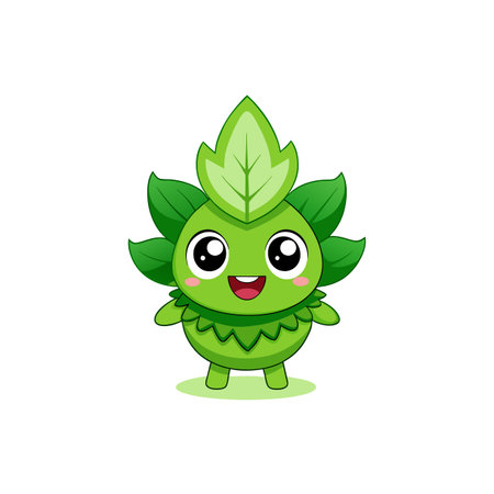 Cute Nettle Cartoon Character Illustrationのイラスト素材