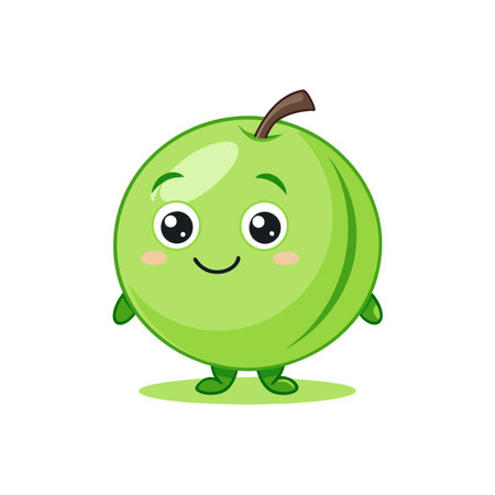 Charming Honeydew Melon Cartoon Character Designのイラスト素材
