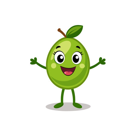 Cheerful Olivia Olive Cartoon Character Designのイラスト素材