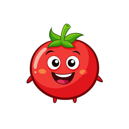 Adorable Tomato Cartoon Characterのイラスト素材