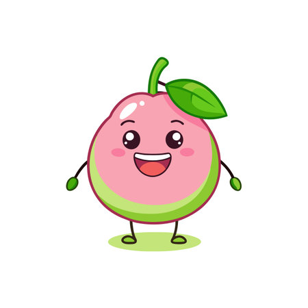 Adorable Guava Cartoon Characterのイラスト素材