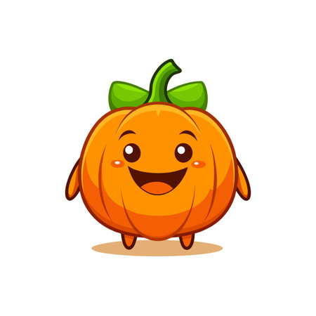 Chubby Pumpkin Cartoon Character Designのイラスト素材