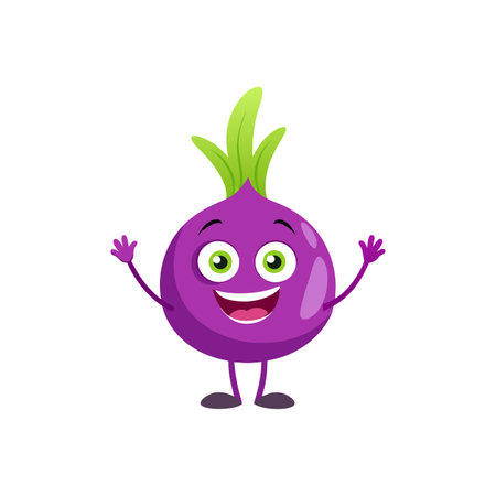 Cute Turnip Cartoon Character Illustrationのイラスト素材
