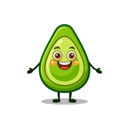 Playful Chipper Avocado Cartoon Characterのイラスト素材