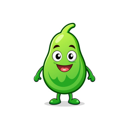 Playful Delightful Chayote Cartoon Characterのイラスト素材