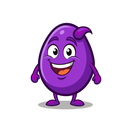 Cute Ube Cartoon Character Designのイラスト素材