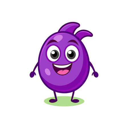 Playful Ube Cartoon Characterのイラスト素材