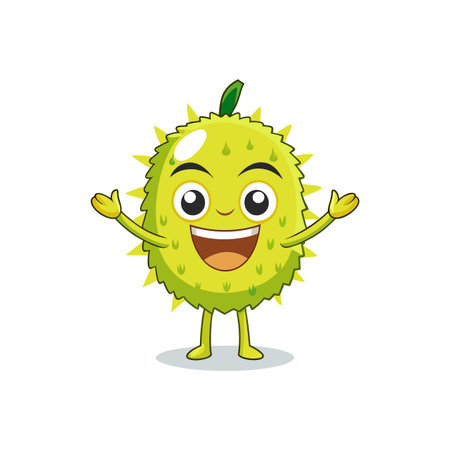 Adorable Delighted Jackfruit Cartoon Characterのイラスト素材