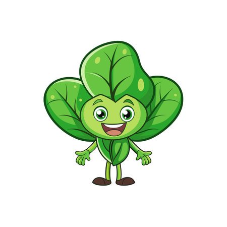 Excited Spinach Cartoon Character Designのイラスト素材
