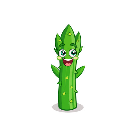 Chipper Asparagus Cartoon Character Designのイラスト素材