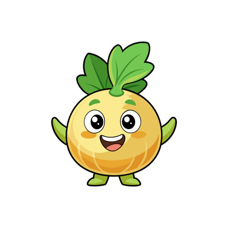 Playful Excited Rutabaga Cartoon Characterのイラスト素材