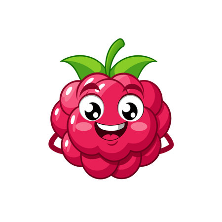 Cute Giggles Raspberry Cartoon Characterのイラスト素材