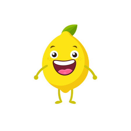 Cute Happy Lemon Zest Cartoon Characterのイラスト素材