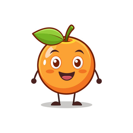Cute Grinning Apricot Cartoon Characterのイラスト素材