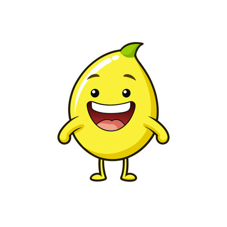 Adorable Happy Lemon Zest Cartoon Characterのイラスト素材
