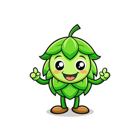 Giggling Green Hops Cartoon Character Designのイラスト素材