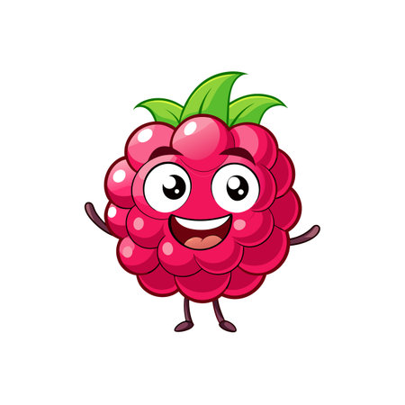 Giggles Raspberry Cartoon Character Designのイラスト素材