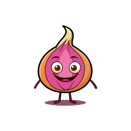 Delightful Cartoon Shallot Character Designのイラスト素材