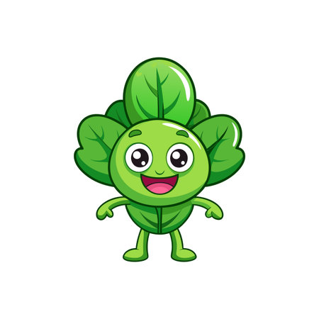 Delightful Cartoon Watercress Character Designのイラスト素材