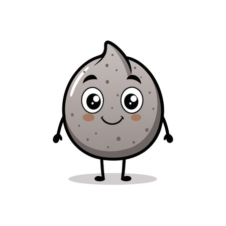 Joyful Poppy Seed Character with Smiling Faceのイラスト素材