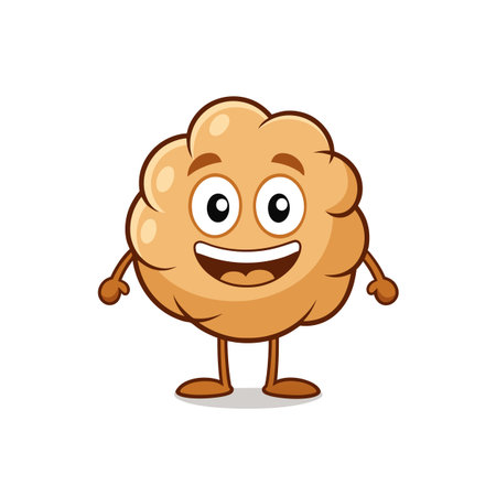 Happy Buckwheat Character in Cartoon Styleのイラスト素材