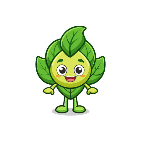 Delightful Cartoon Spinach Character Designのイラスト素材