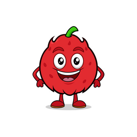 Delightful Cartoon Sun-Dried Tomato Character Designのイラスト素材