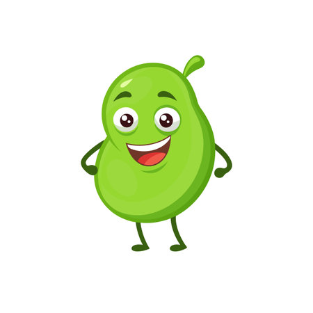 Delightful Cartoon Mung Bean Character Designのイラスト素材