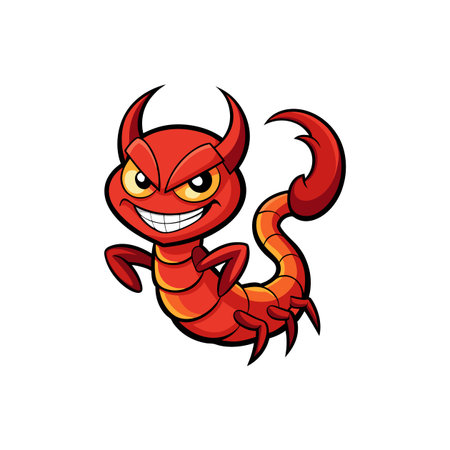 Fierce Cartoon Fiery Red Scorpionのイラスト素材