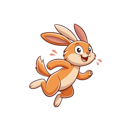 Adorable Peach Rabbit Cartoon Characterのイラスト素材