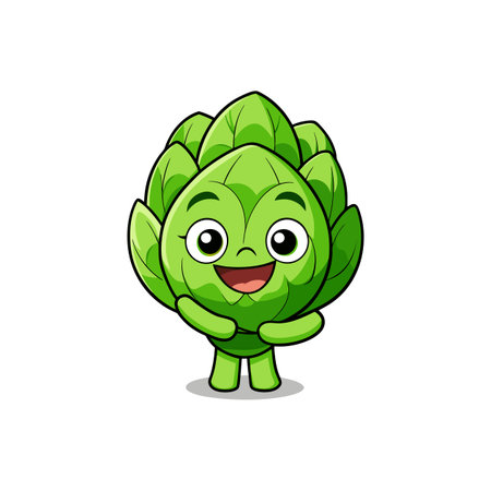 Adorable Artichoke Cartoon Characterのイラスト素材